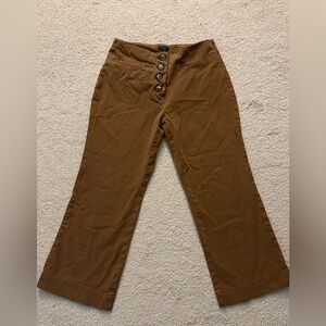 Ann Taylor Factory Tan Button-Front Pants